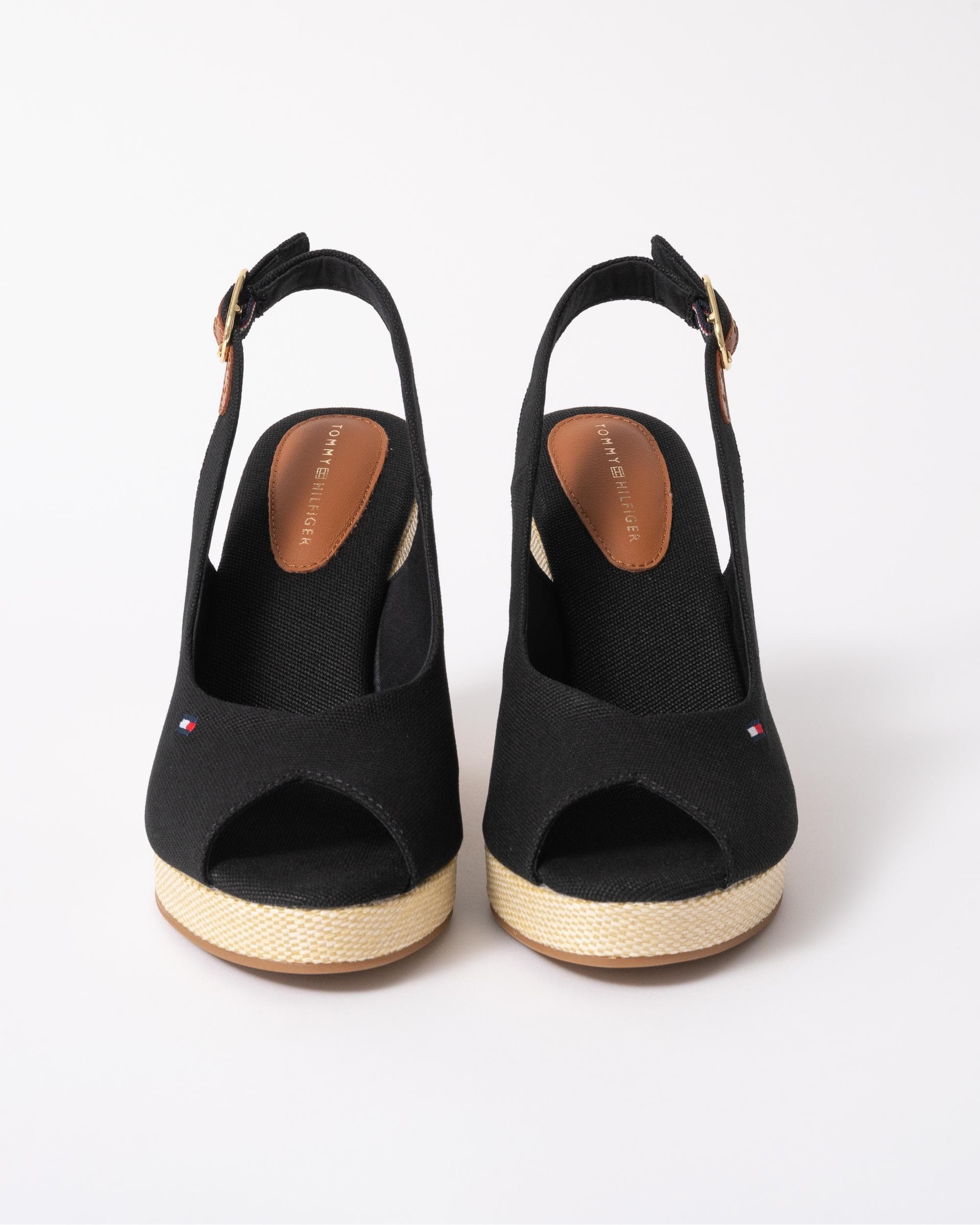 Tommy Hilfiger Womens Flag Slingback Wedge Espadrille - Black - Image 6
