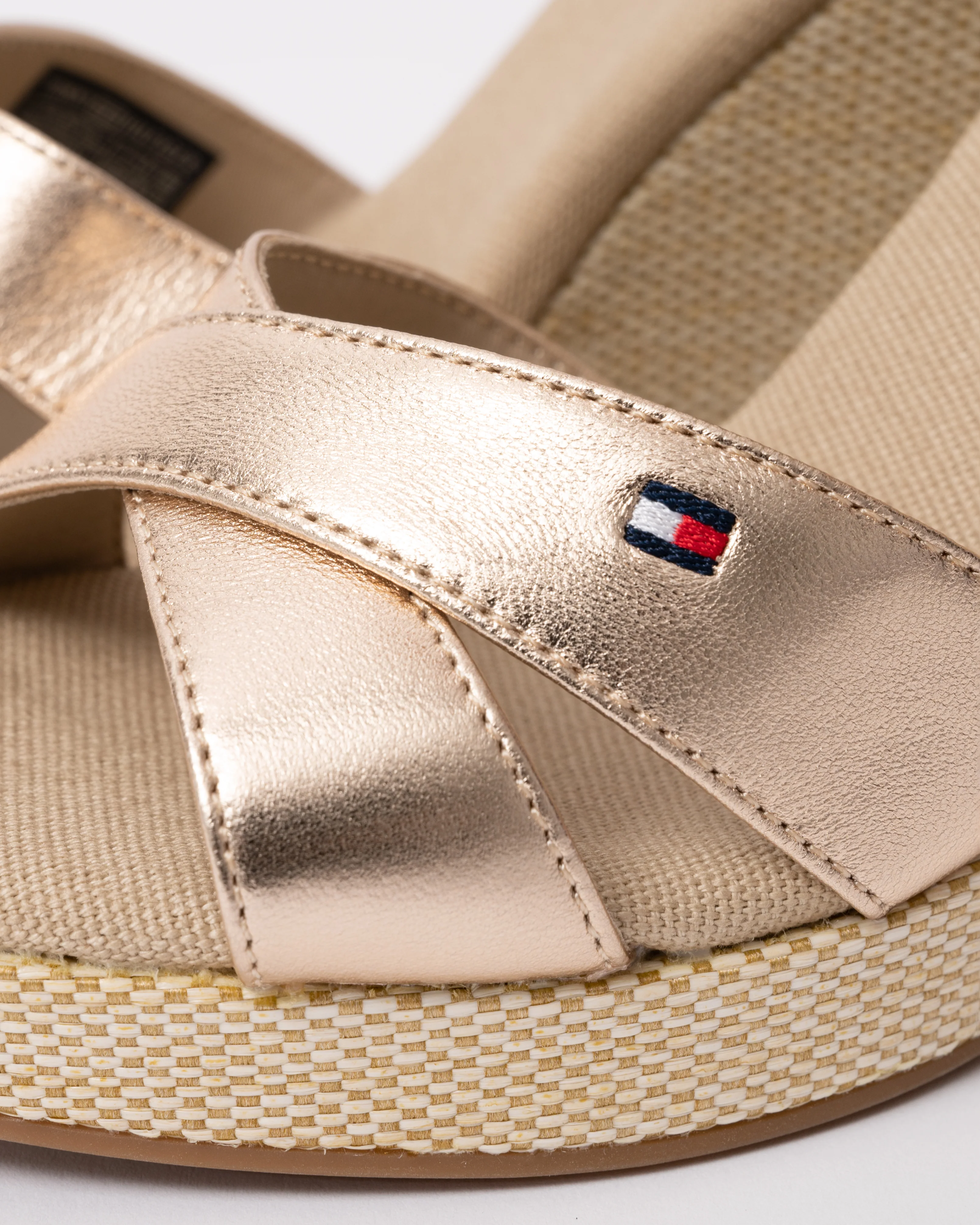 Tommy Hilfiger Womens Metallic Wedge Espadrille Sandals - Image 2