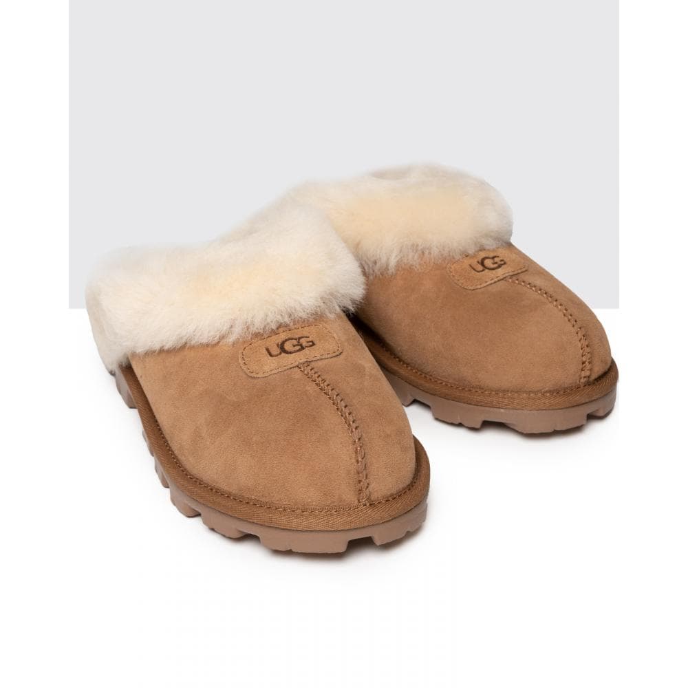 UGG Coquette Womens Sheepskin Mule Slippers - Chestnut - Image 3