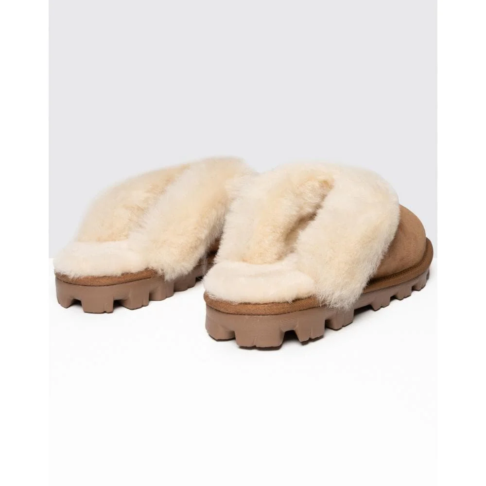 UGG Coquette Womens Sheepskin Mule Slippers - Chestnut - Image 5