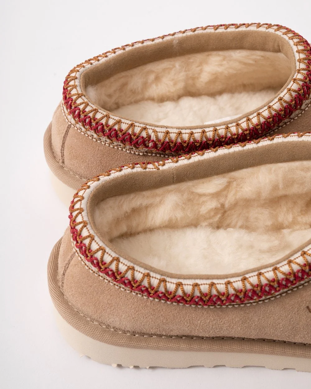 UGG Tasman Womens Slippers - Sand/Dark Cherry - Image 5