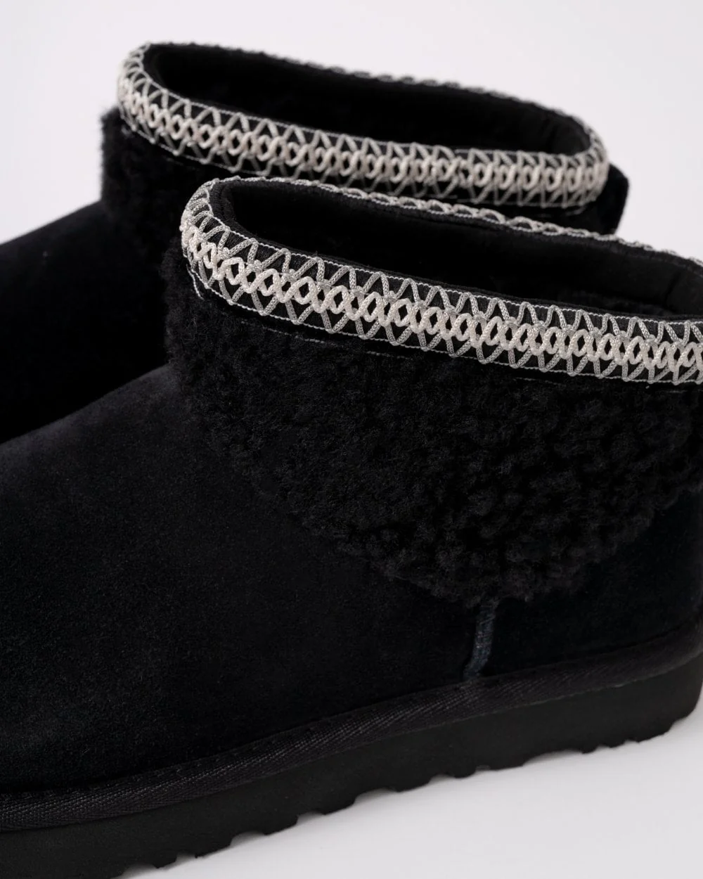 UGG Womens Classic Ultra Mini Maxi Curly Boots - Black - Image 2