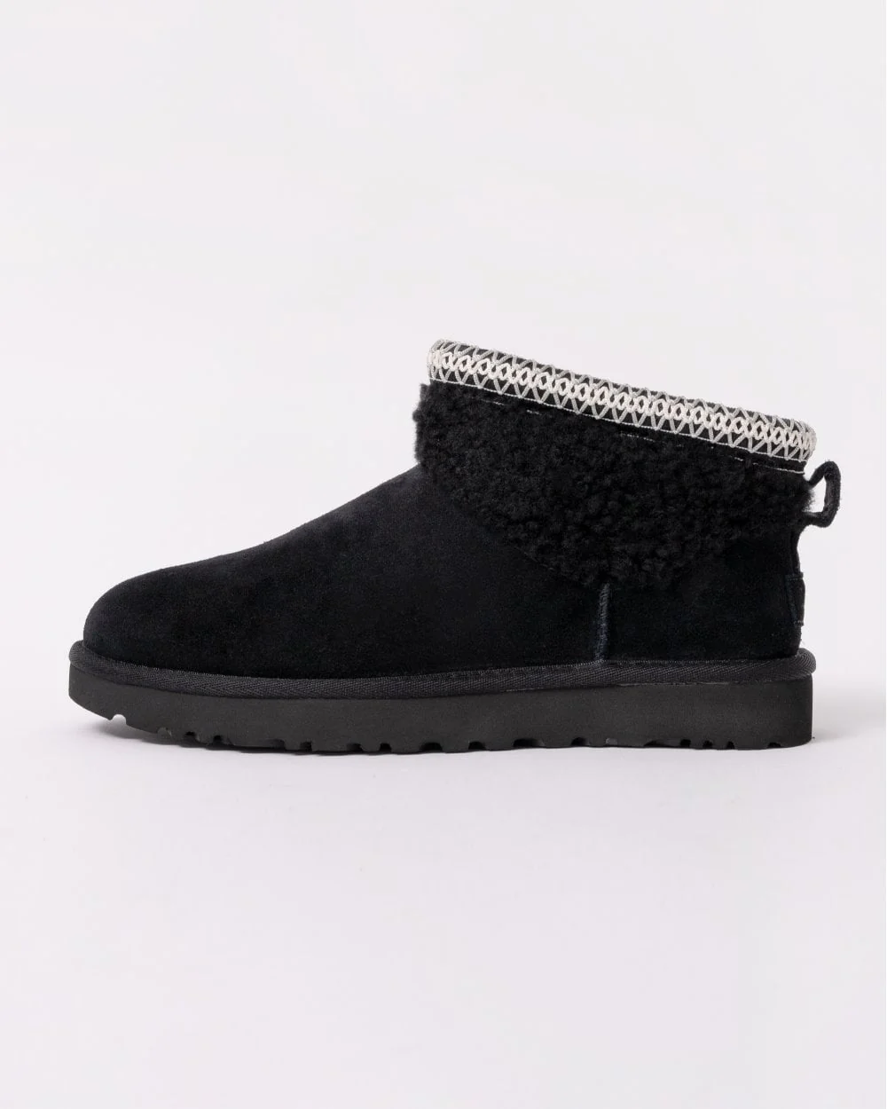 UGG Womens Classic Ultra Mini Maxi Curly Boots - Black - Image 3