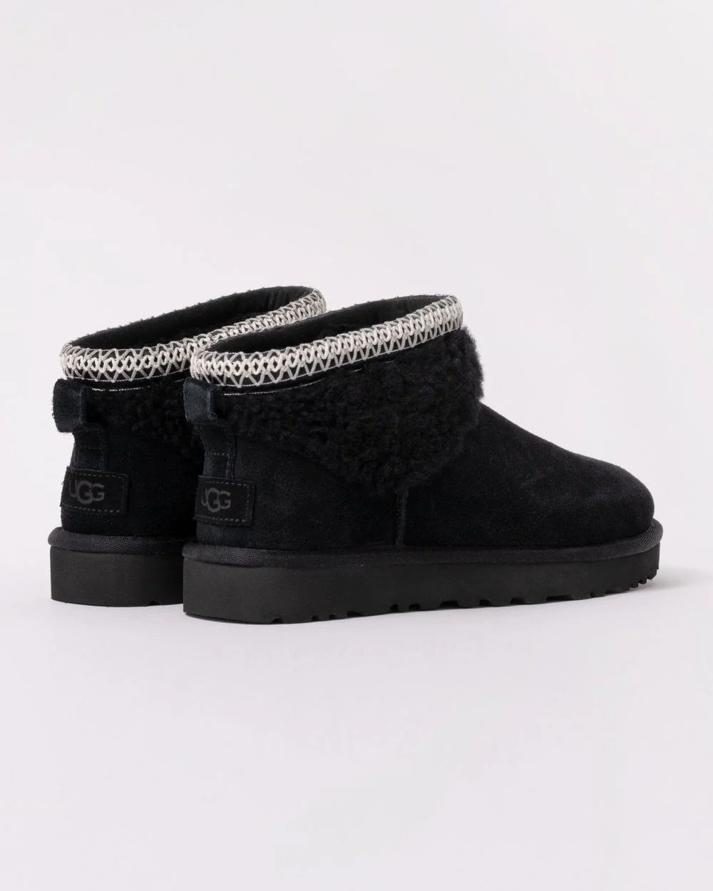 UGG Womens Classic Ultra Mini Maxi Curly Boots - Black - Image 4