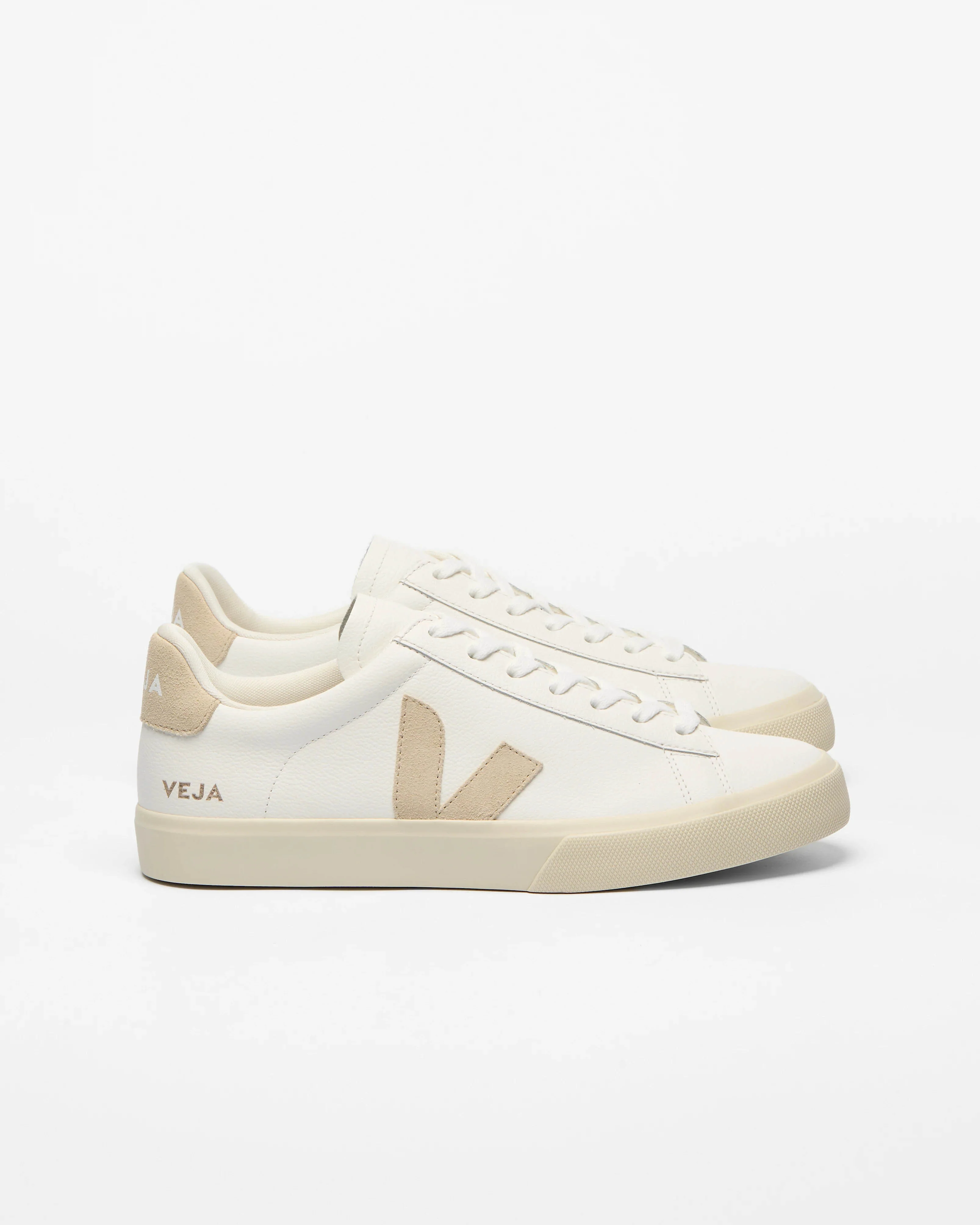 VEJA Campo Leather Womens Trainers - Extra White/Almond - Image 2