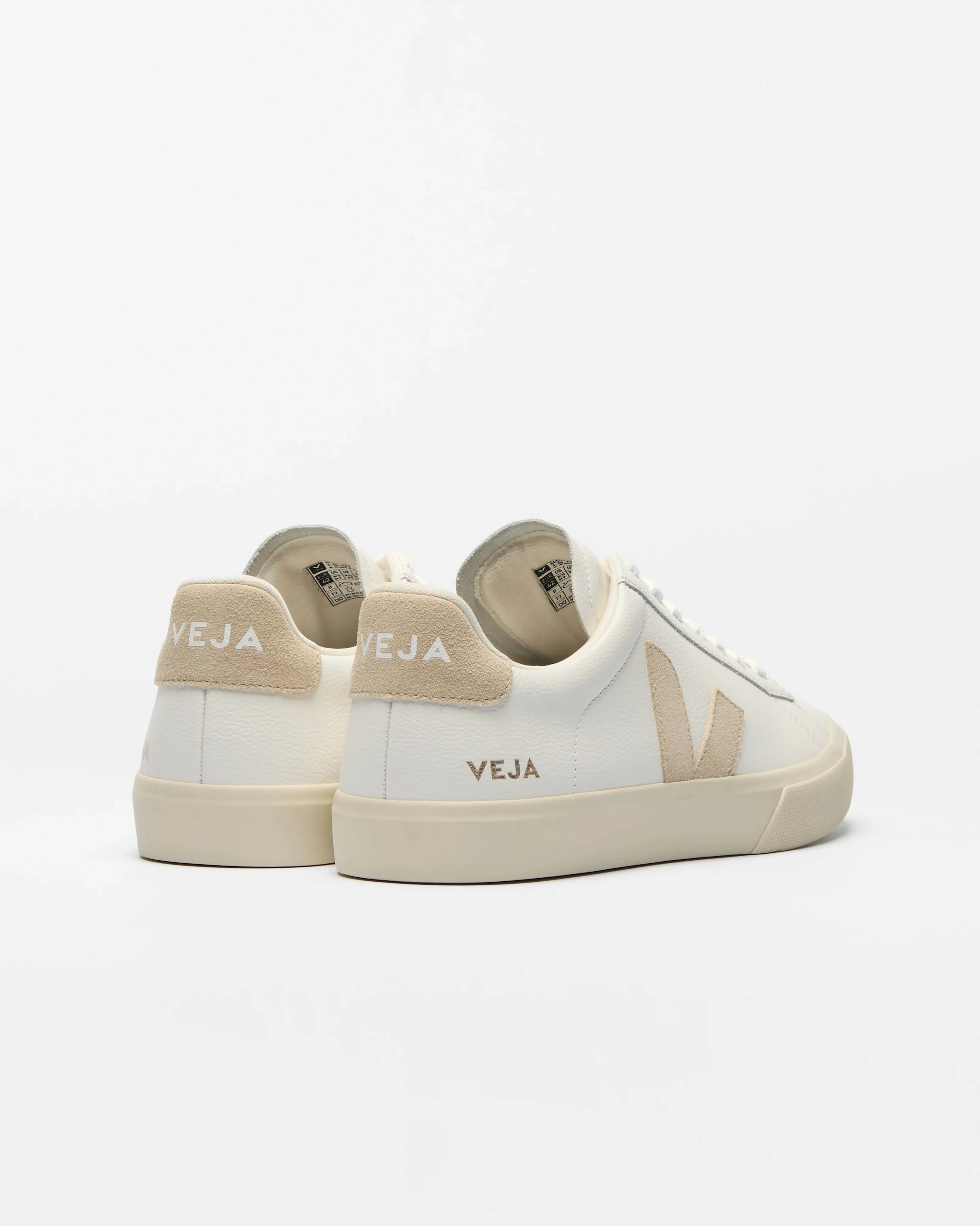 VEJA Campo Leather Womens Trainers - Extra White/Almond - Image 3