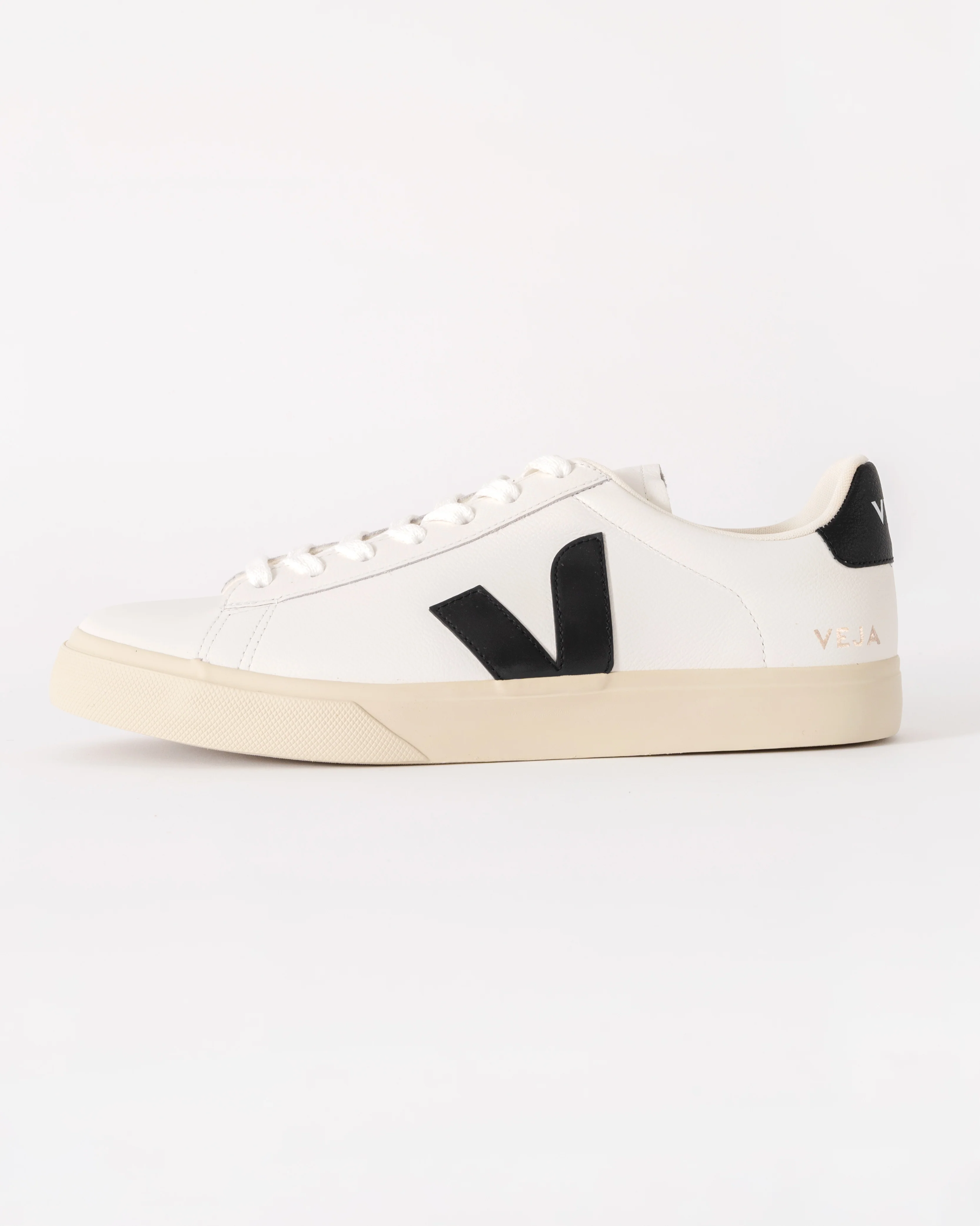 VEJA Campo Leather Womens Trainers - Extra White/Black - Image 2