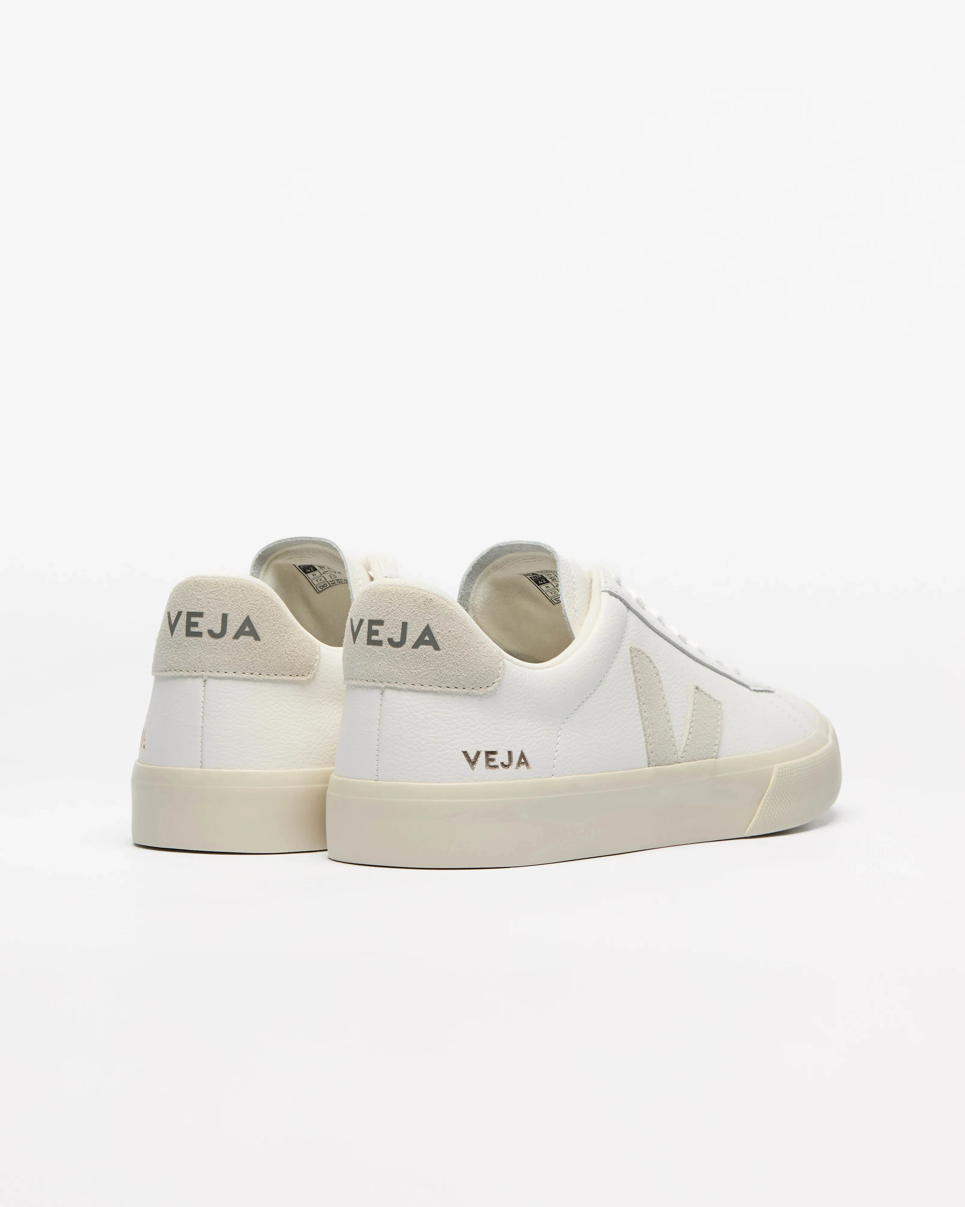VEJA Campo Leather Womens Trainers - Extra White/Natural Suede - Image 3