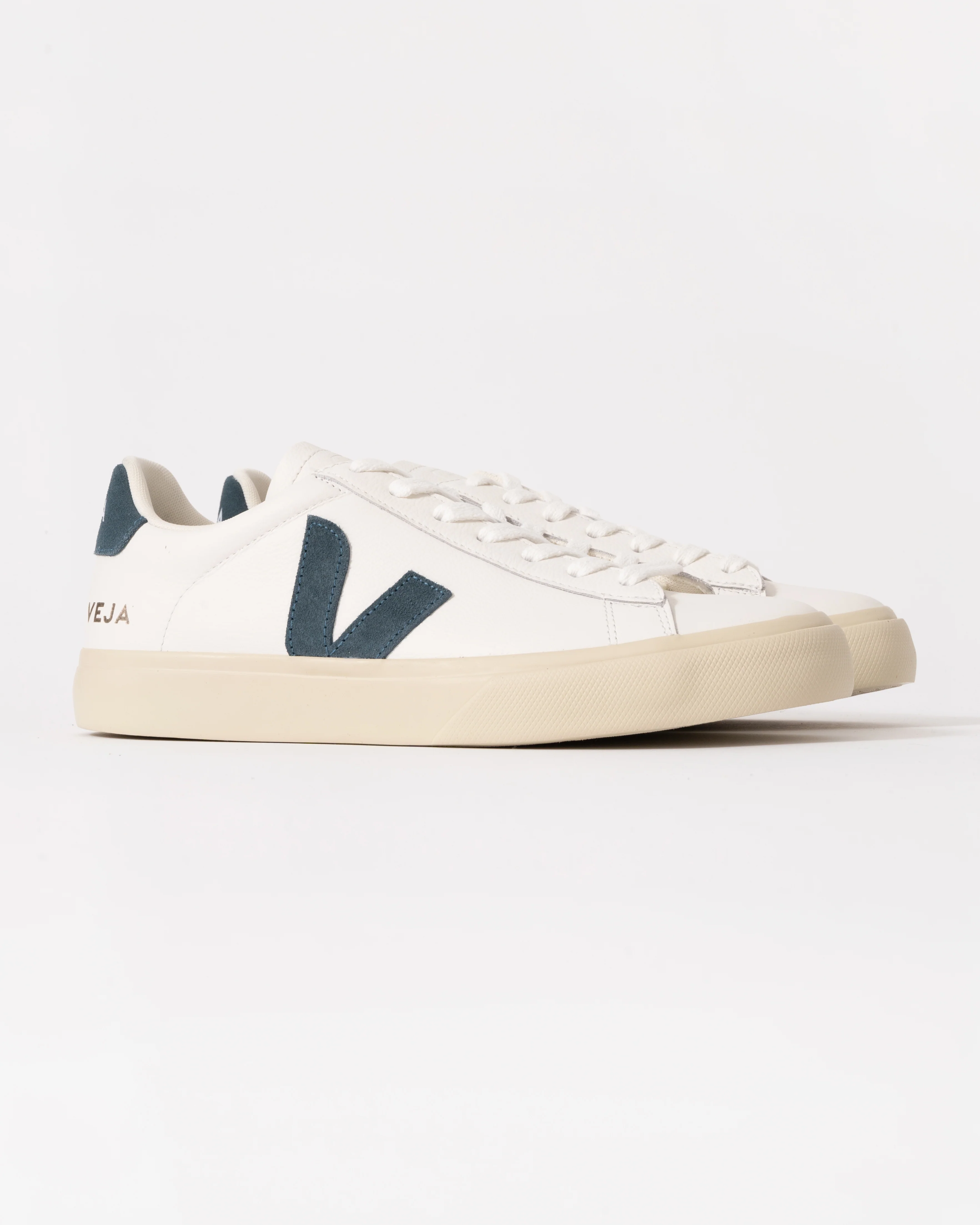 VEJA Campo Leather Womens Trainers - White/California - Image 4