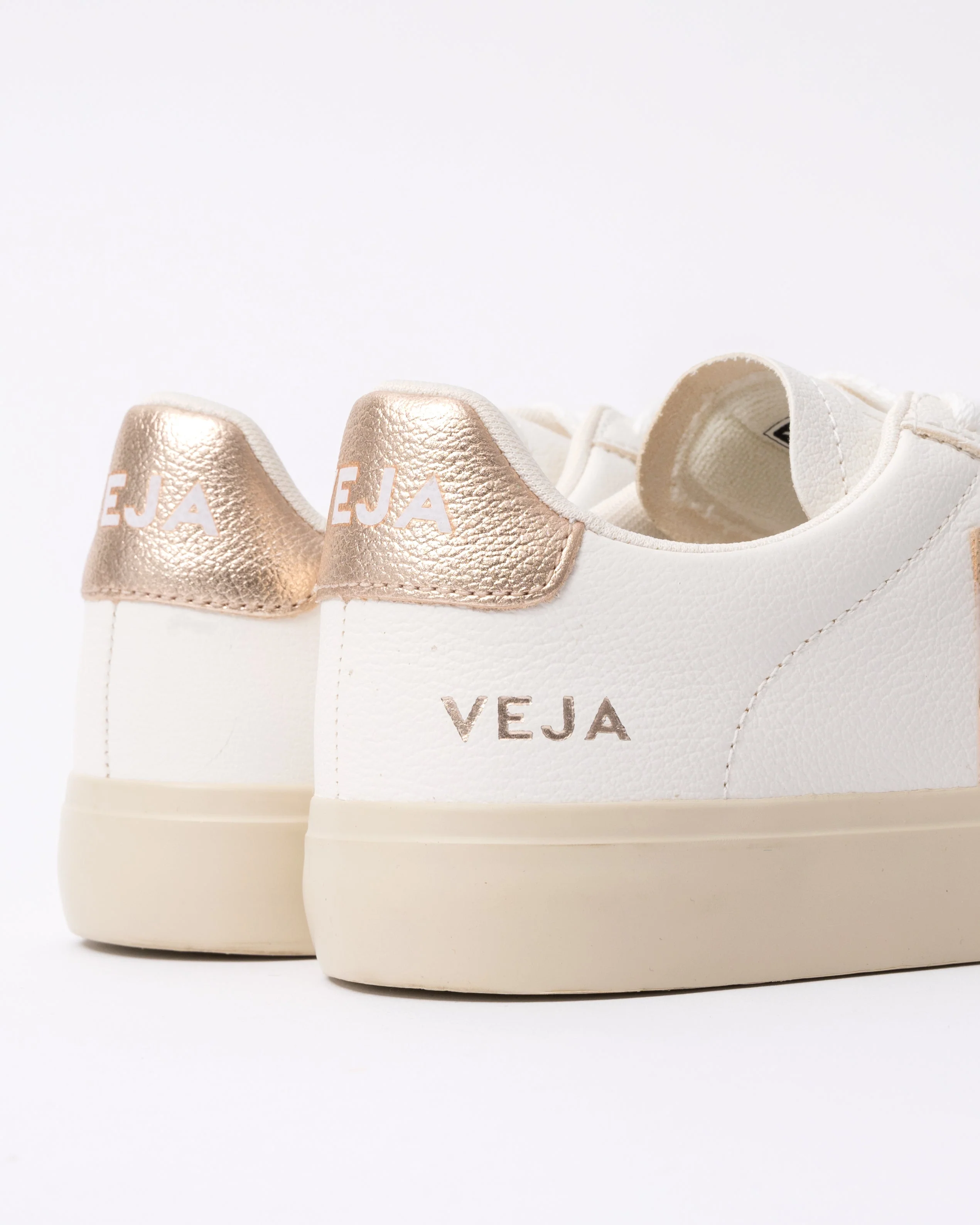 VEJA Campo Leather Womens Trainers - White/Platine - Image 2