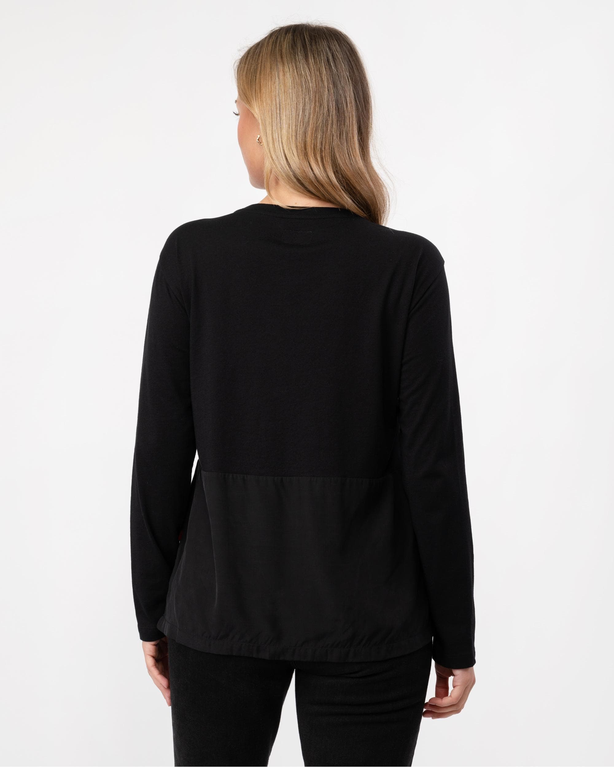Woolrich Fluid Jersey Long Sleeve Womens Tee - Black - Image 2