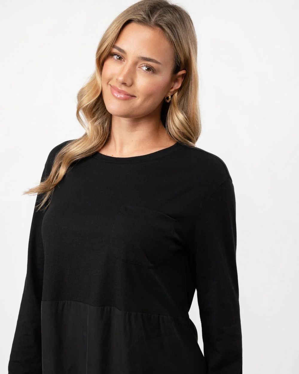 Woolrich Fluid Jersey Long Sleeve Womens Tee - Black - Image 4