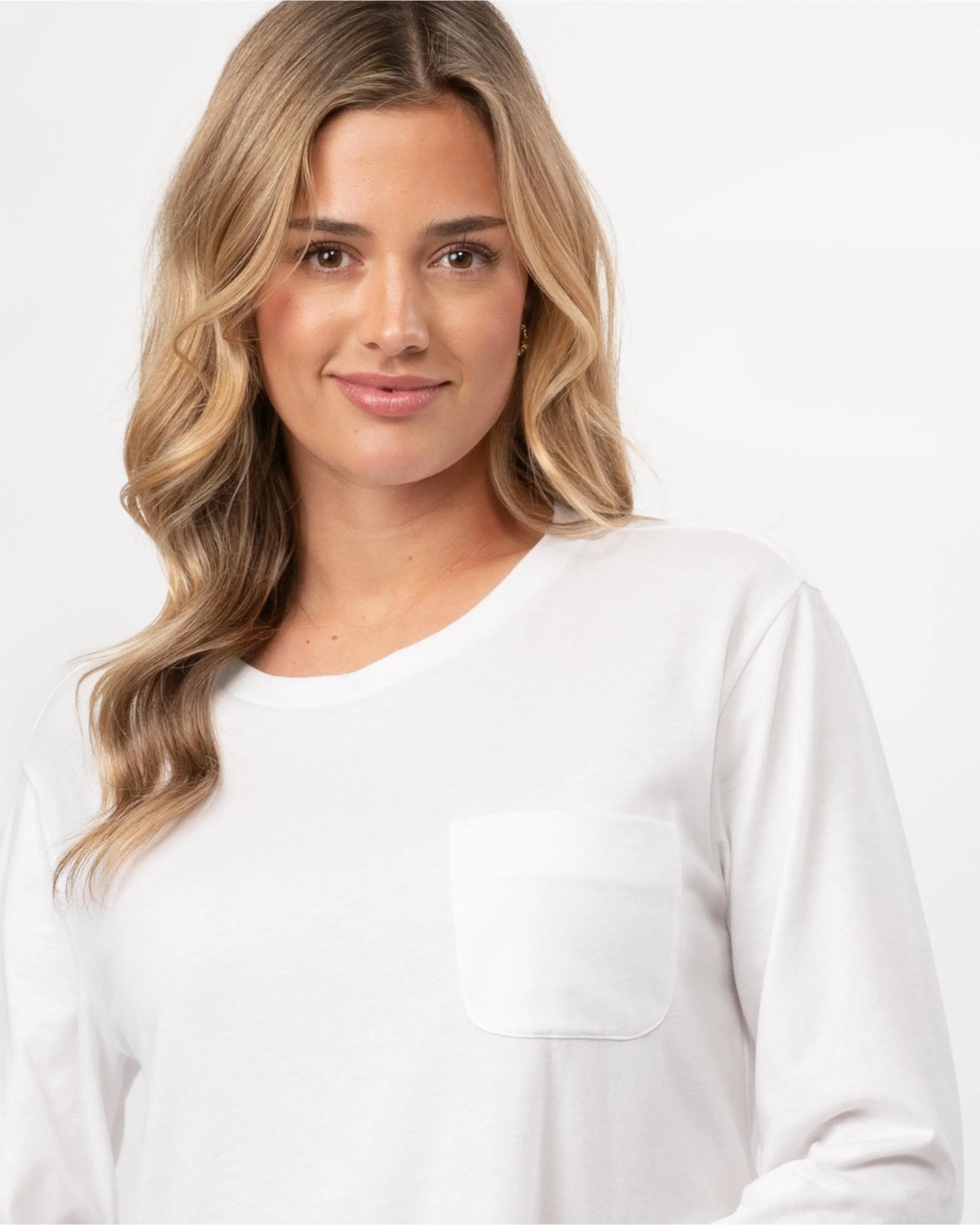 Woolrich Fluid Jersey LS Womens Tee - White - Image 2