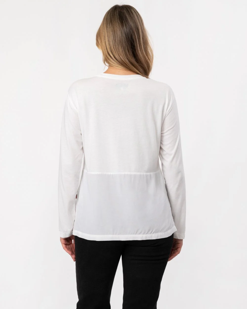 Woolrich Fluid Jersey LS Womens Tee - White - Image 4